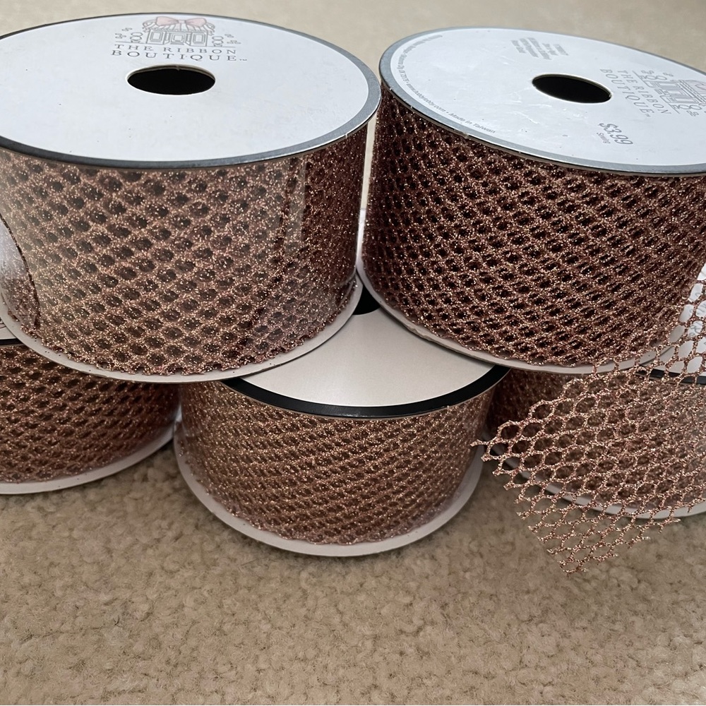 NEW Glittery Rose Gold Decorative Ribbon